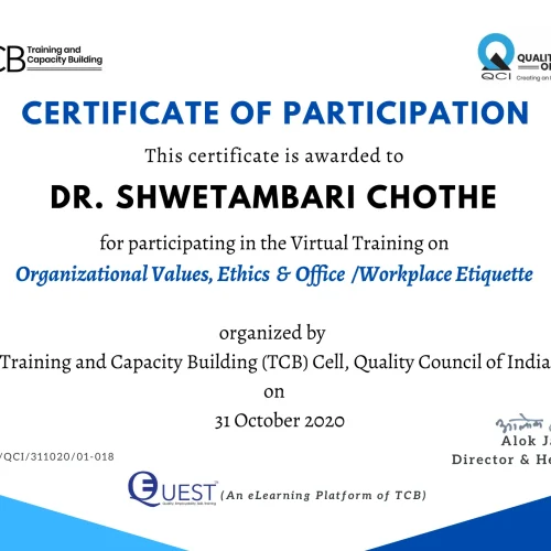 Tcb cell, quality council of india certification